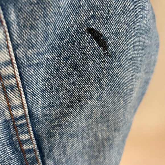 Men's Vintage President Stone Sherpa Line Jean Jacket w//Corduroy Collar - Picture 4 of 5